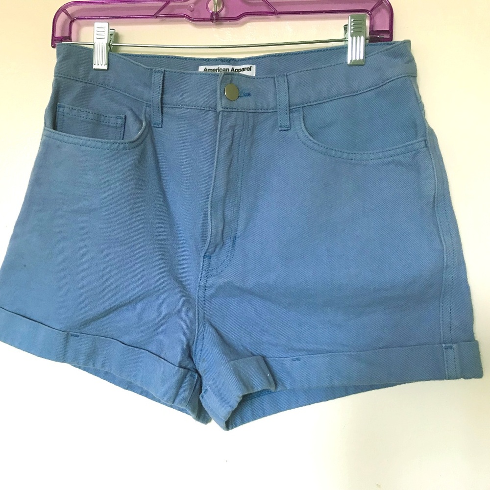 American Apparel High-Waisted Blue Shorts
